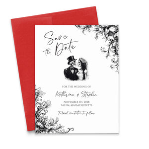 Skeleton Bride and Groom Gothic Save the Dates