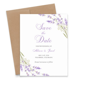 Lavender Floral Watercolor Save the Dates