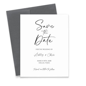 Simple Script Minimalist Save the Dates