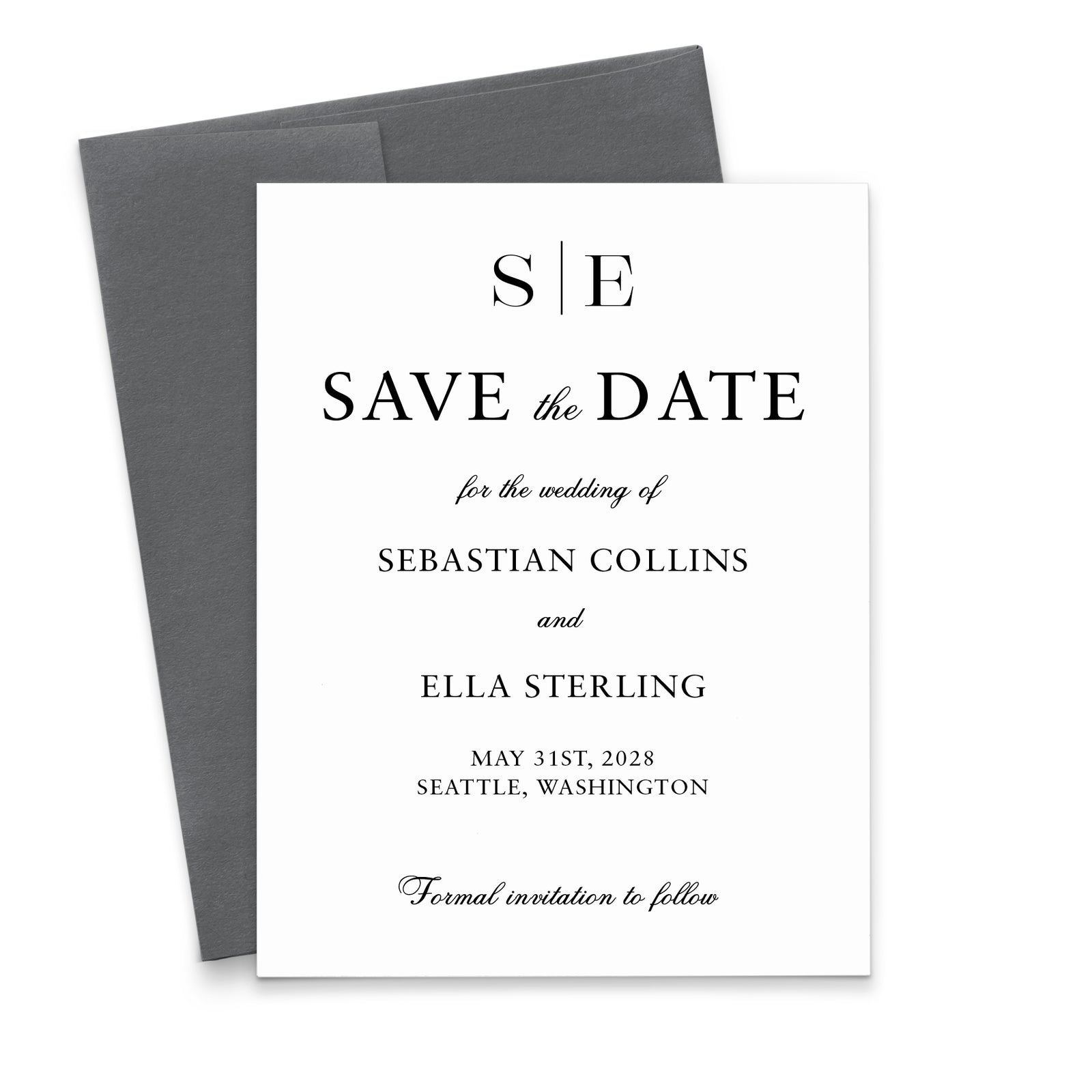 Classic Monogram Wedding Save the Dates
