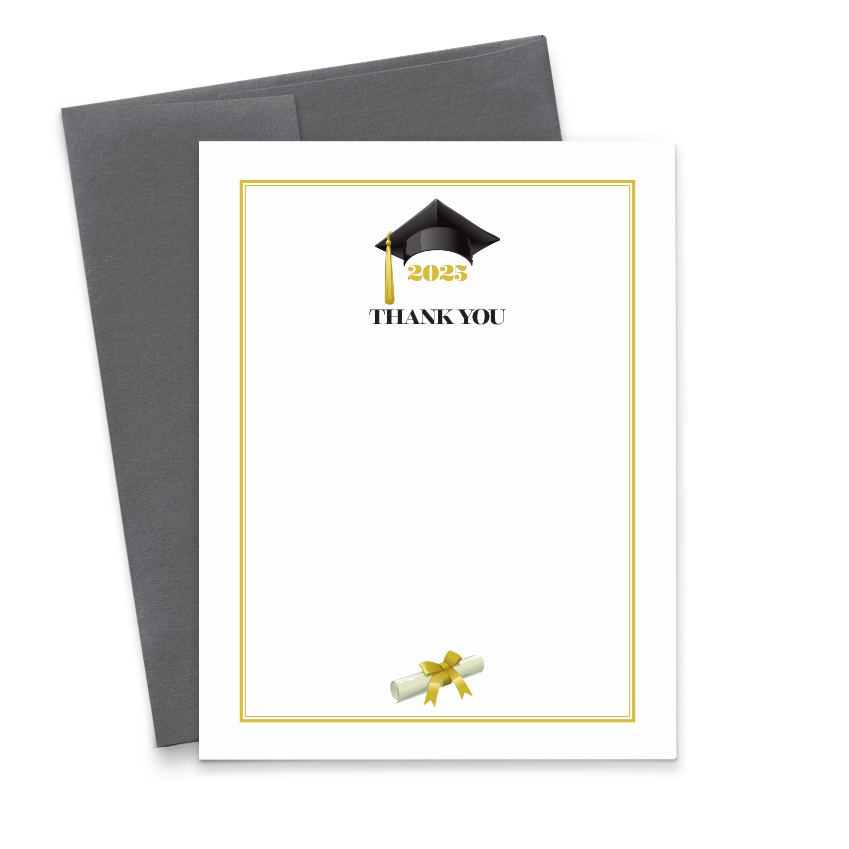 Graduation Thank You Cards with Cap and Diploma