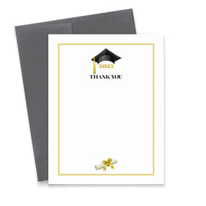 Graduation Thank You Cards with Cap and Diploma
