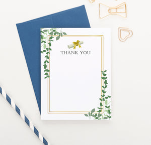 Greenery Graduation Thank You Note Cards with Diploma - Modern Pink Paper Greenery Graduation Thank You Note Cards with Diploma - Modern Pink Paper