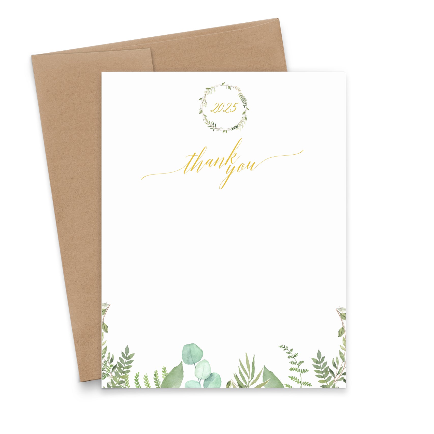 Graduation Thank You Notes with Greenery Wreath