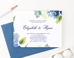 Blue and Green Greenery Wedding invitations Personalized