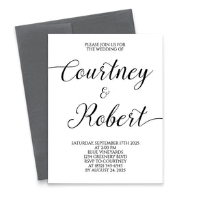 Simple Personalized Elegant Wedding Invites