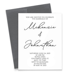 Calligraphy wedding invitations personalized