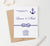 WI058 Customized Simple Nautical Wedding Invitations invites marriage anchor rope boat yacht beach