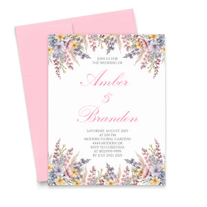 Classic Wedding Invitations with Wildflowers