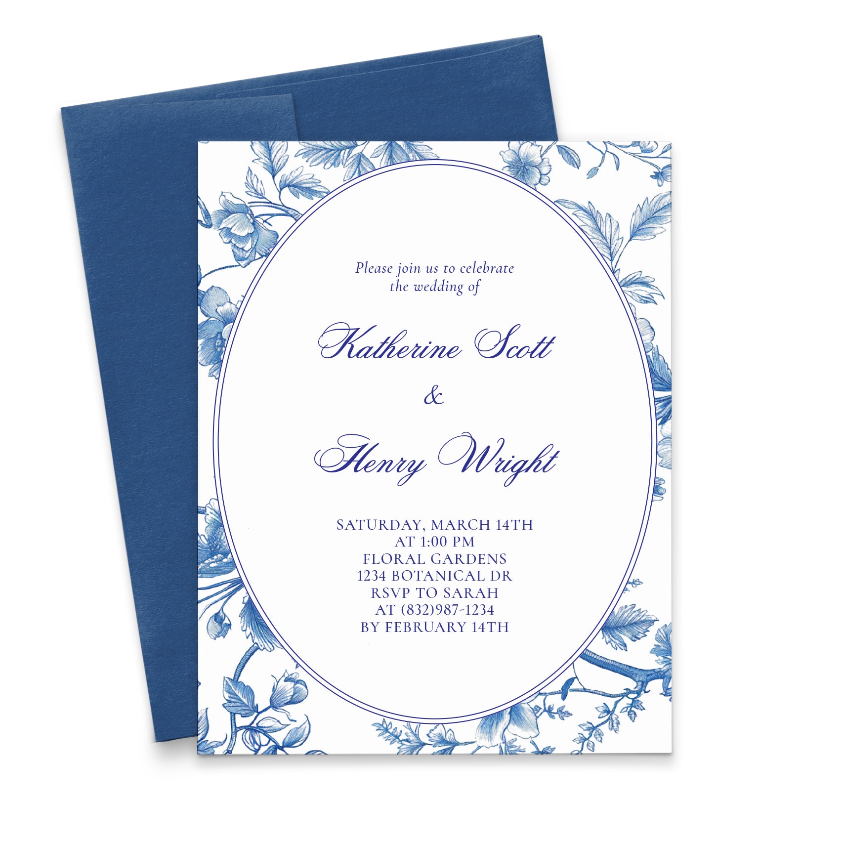 Blue And White Chinoiserie Wedding Invitations Elegant