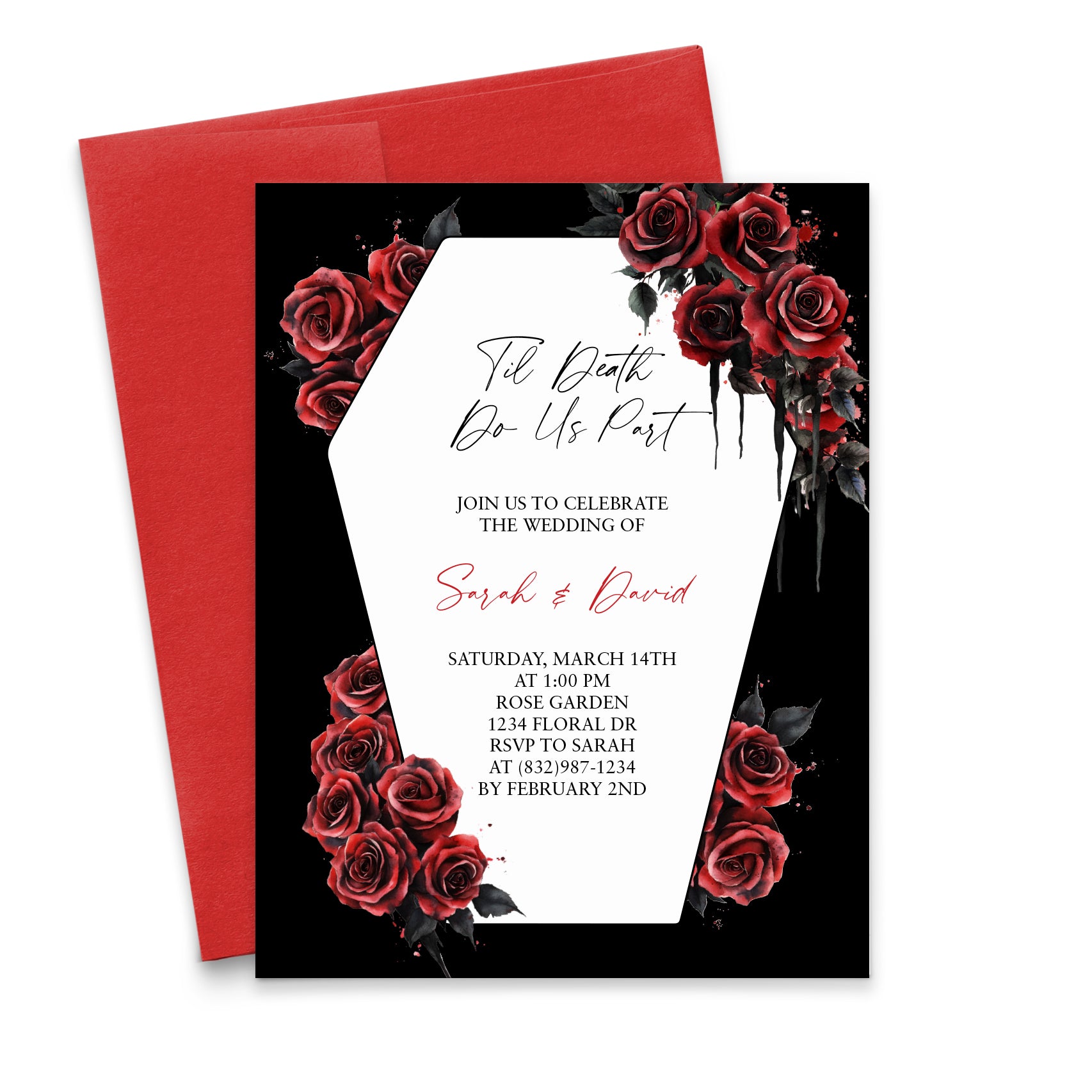 Til Death Do Us Part Wedding Invitations With Roses