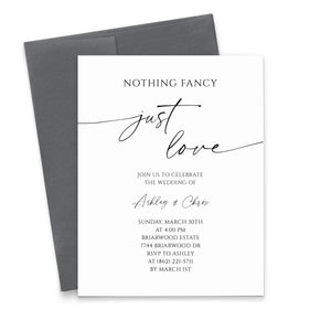 Nothing Fancy Just Love Simple Wedding Invitations