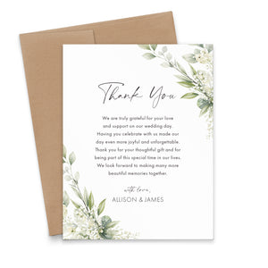 Watercolor Greenery Wedding Thank You Notes