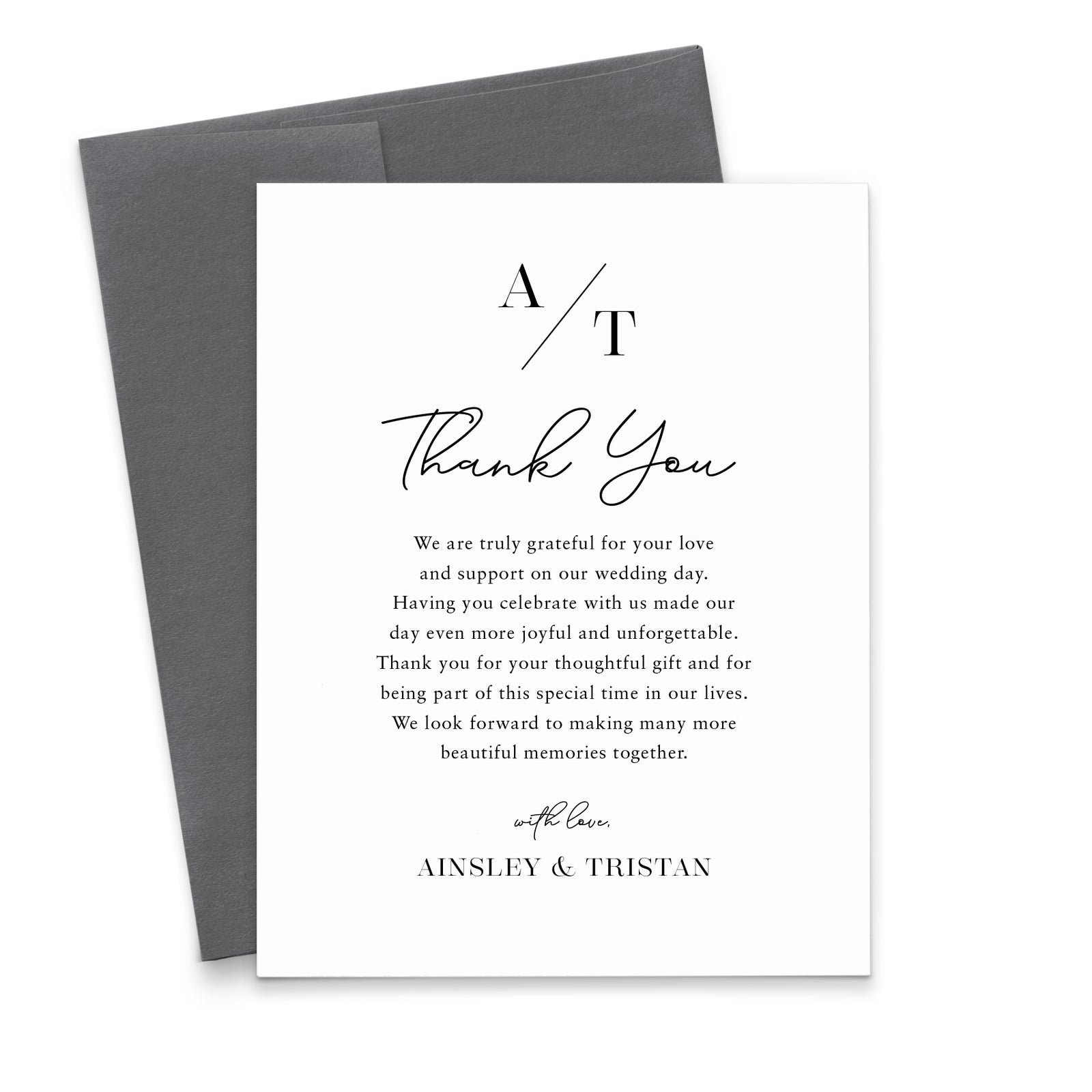 Modern Monogram Wedding Thank You Notes