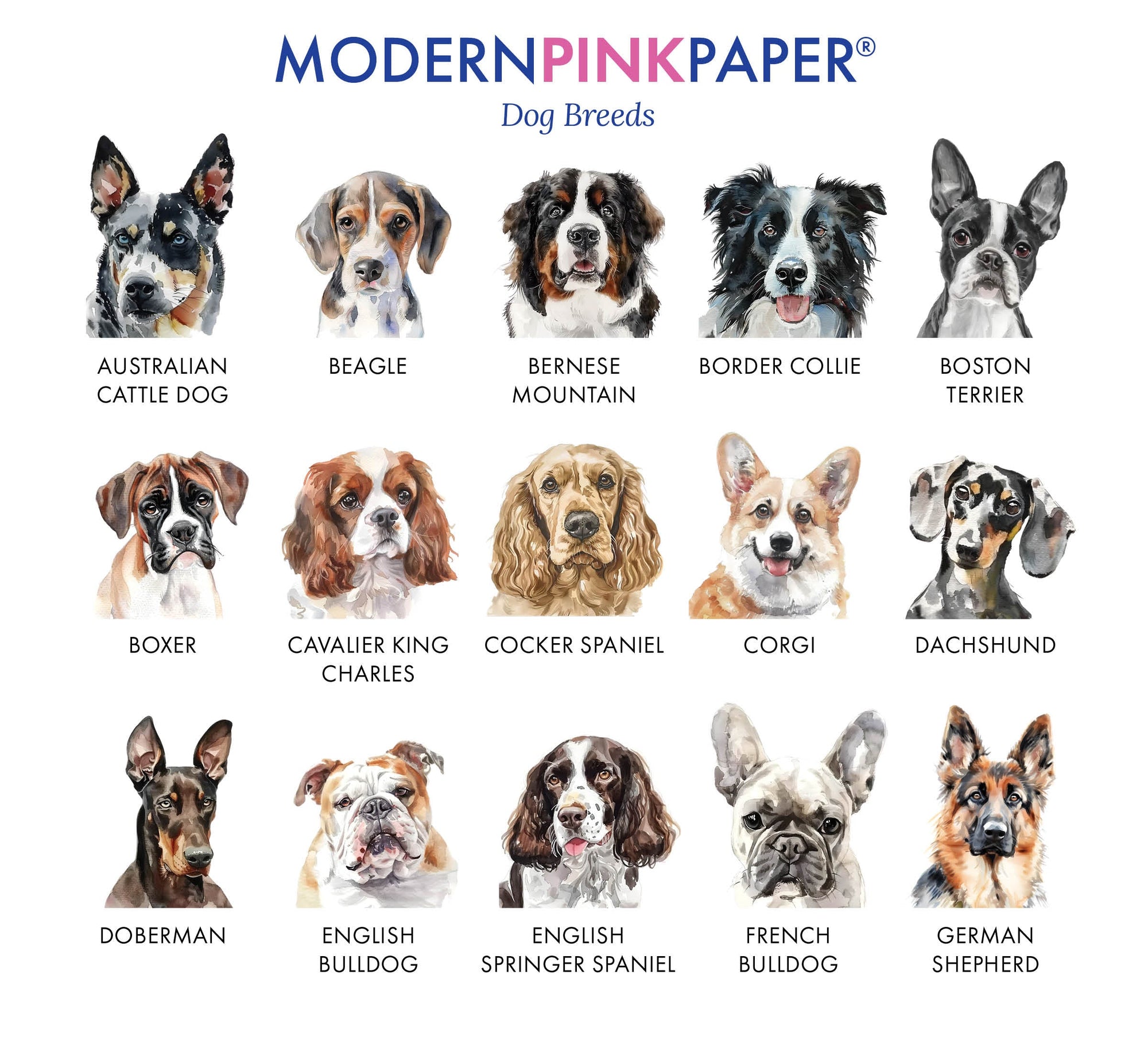 Personalized Corgi Monogram Stationery Cards Or Choose Your Dog Breed