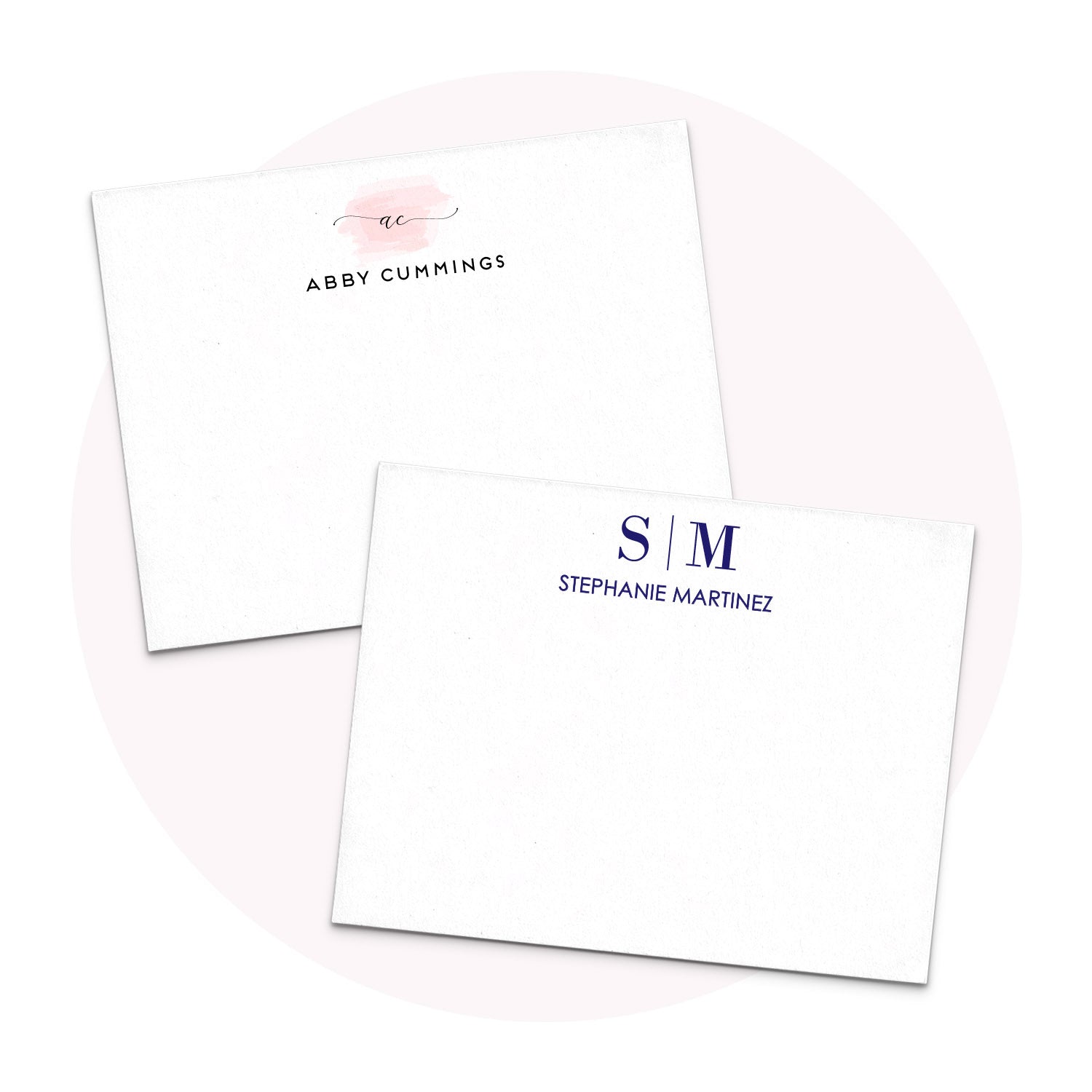 Monogram Stationery note cards for men and women