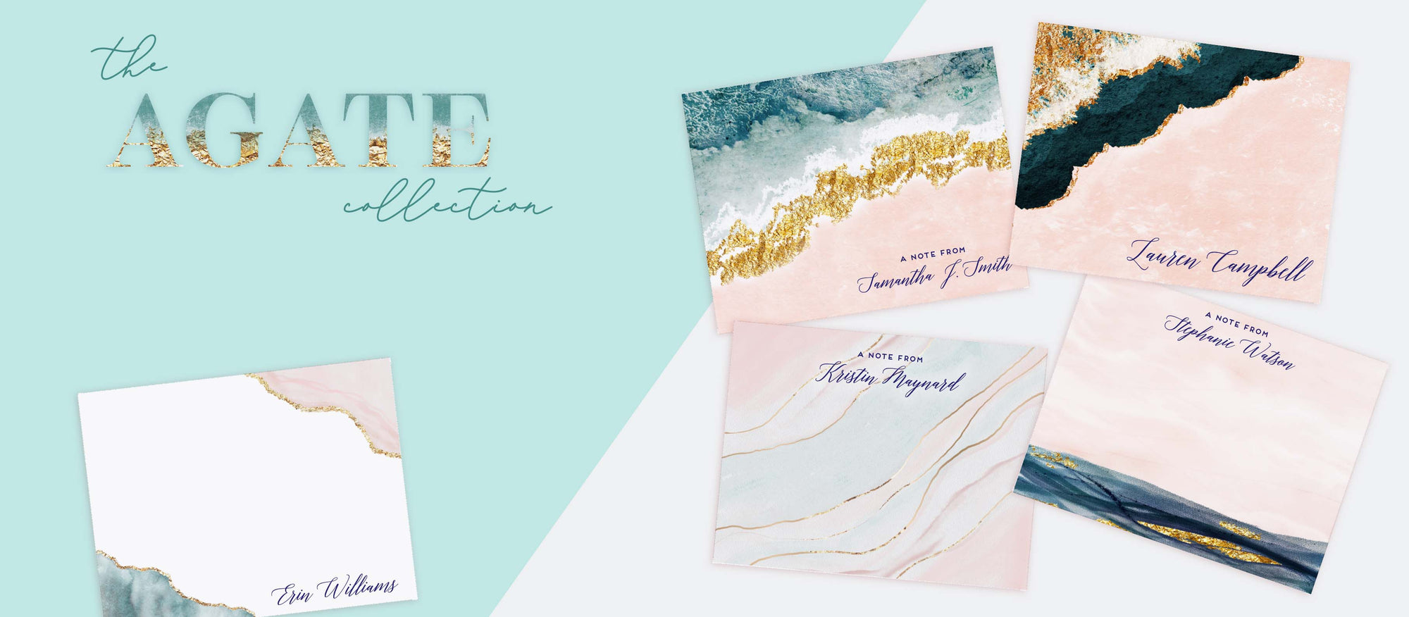 Shop Agate Stationery, note cards and notepads