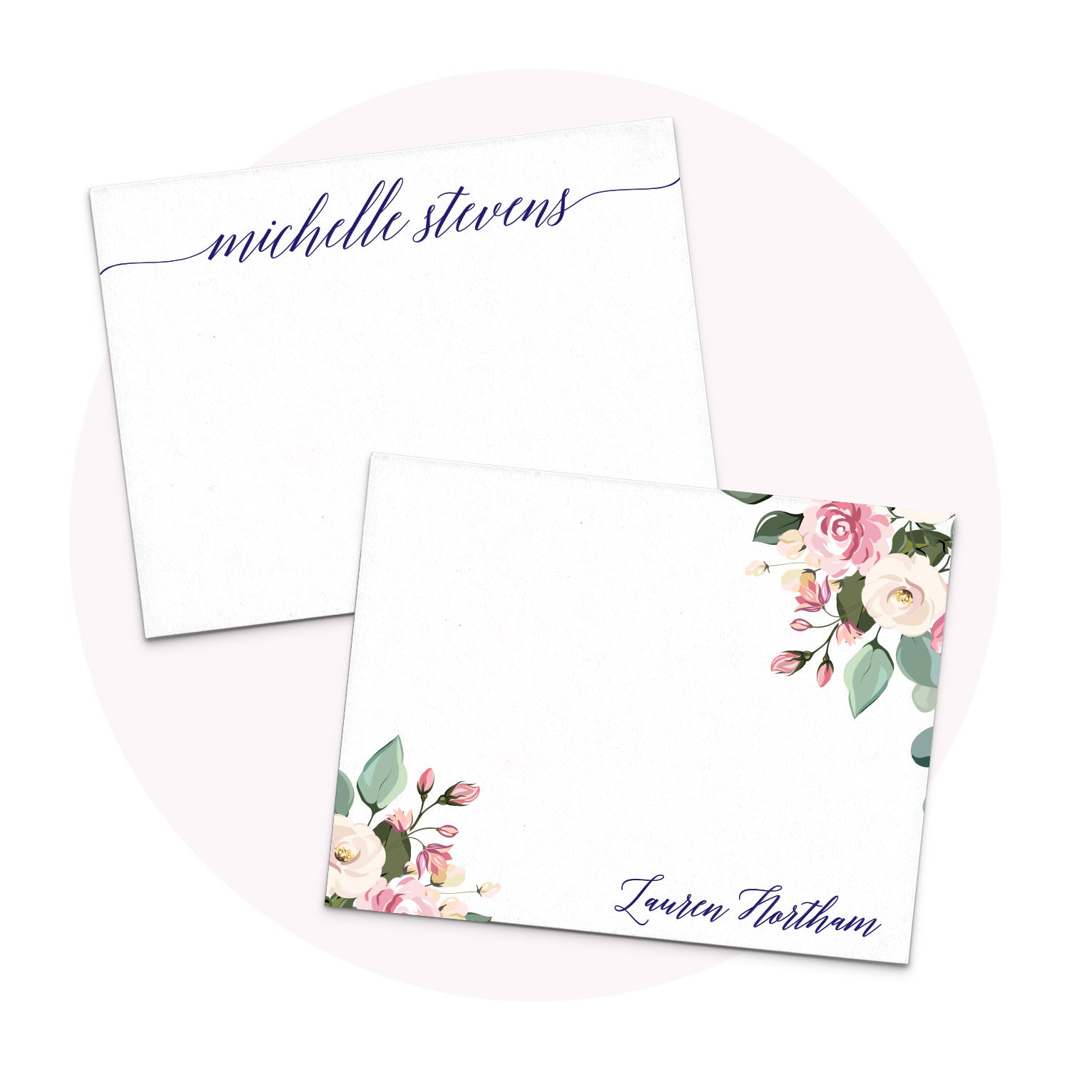 Personalized Stationery note cards for women