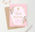 BAP1024 pink floral baptism invites with gold glitter elegant geometric 1