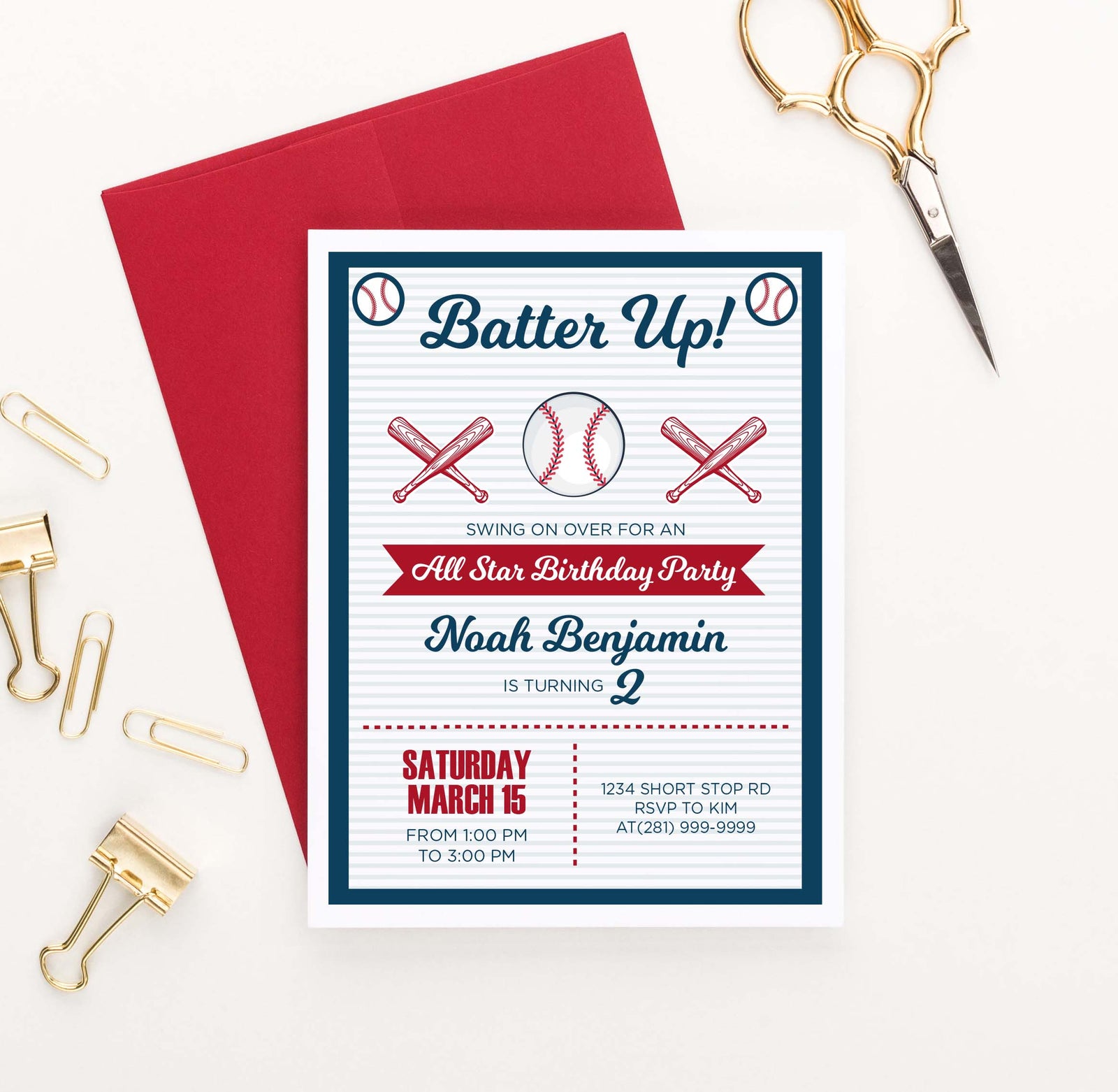 BI066 baseball birthday party invites personalized batter up sports 1