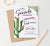 BSI019 fiesta cactus baby shower invitation for girl floral elegant