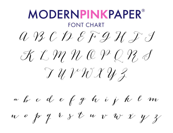Modern Script Personal Stationery for Women - Modern Pink Paper