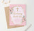 CI019 pink and gold christening invite with florals girls elegant glitter 1