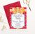 CPI003 red present christmas party invite personalized gold bow gift wrapped 