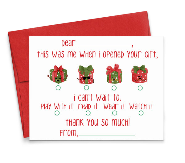 Holiday Fill In The Blank Note Cards with Christmas Presents - Modern Pink Paper holiday-fill-in-the-blank-note-cards-with-christmas-presents-modern-pink-paper