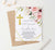 FCI029 elegant floral corner first communion invitations personalized cross gold lines 1
