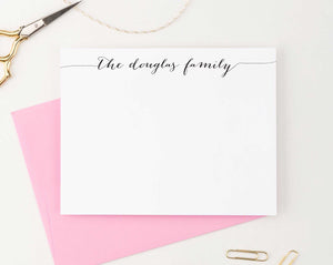FS001 simple script family stationery personalized couple elegant anniversary gift