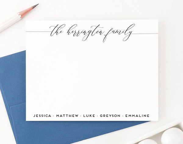 Elegant Script Font Couples Stationery with Names - Modern Pink Paper