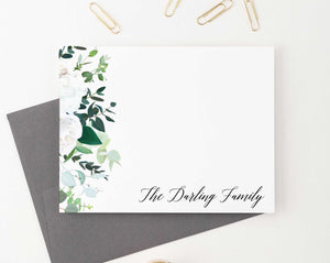 FS022 white floral family thank you notes personalized couples stationary 3