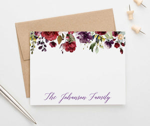 FS023 personalized burgundy floral wedding stationery family anniversary florals fall 1