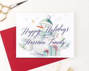 HGC001 snowman christmas greeting cards personalized presents elegant holiday 