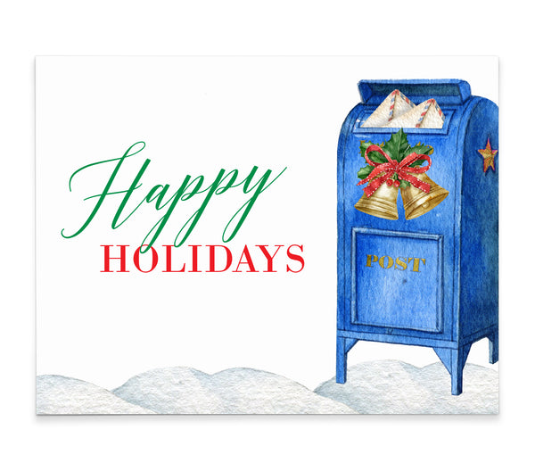 Mail Carrier Thank You Postcard with Blue Drop Box - Modern Pink Paper