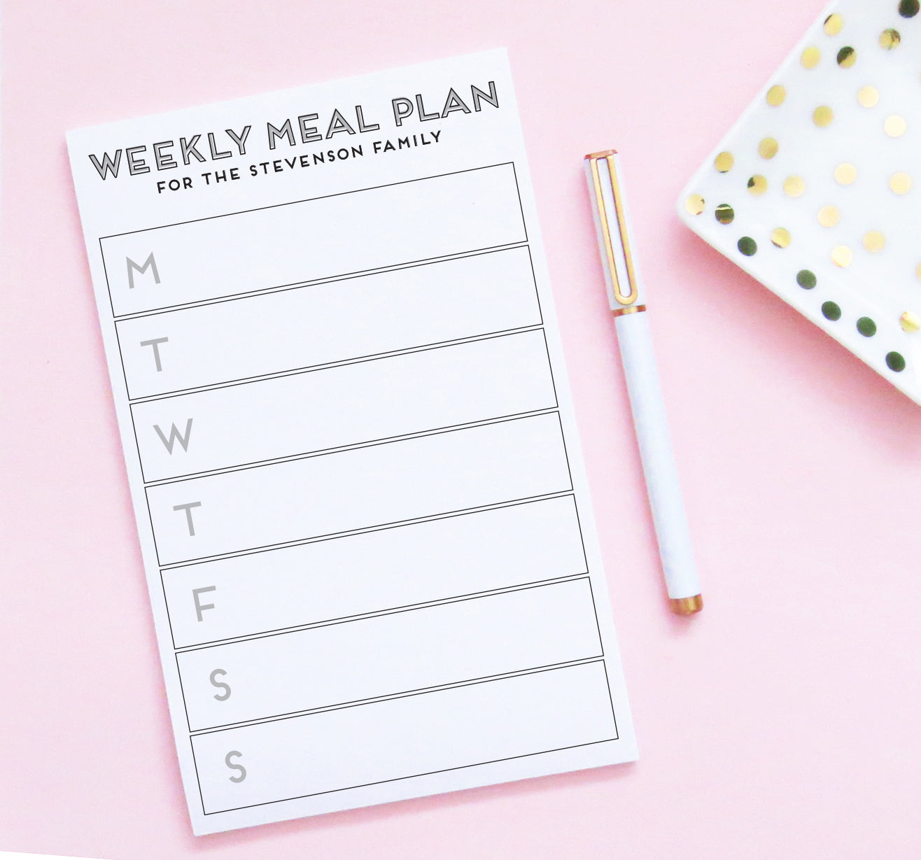 HNP003 Simple Weekly Meal Plan Personalized for Families Notepad customize dinner menu