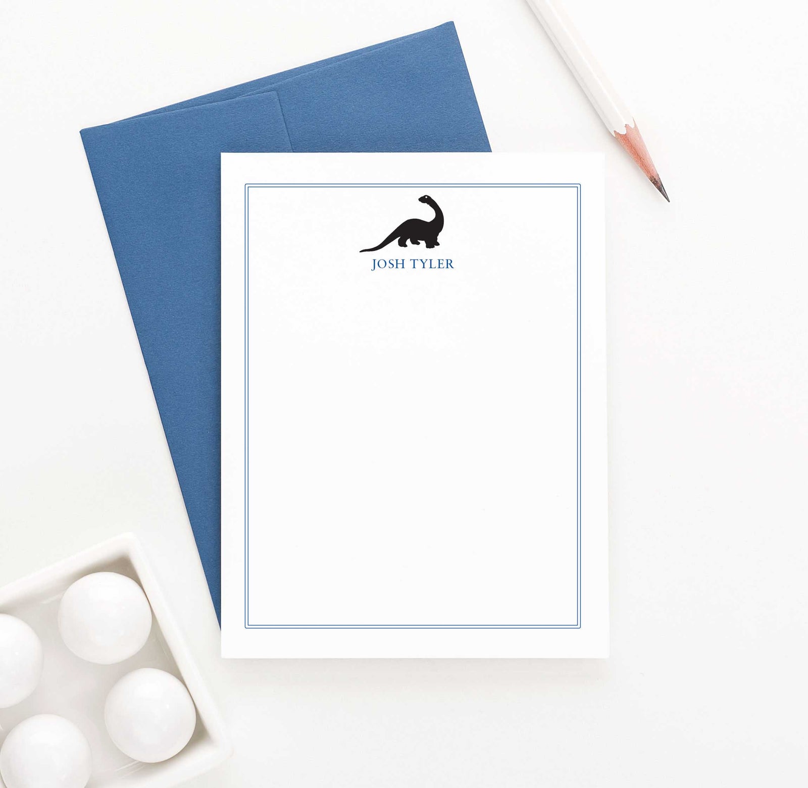 KS010 brontosaurus dinosaur stationery set personalized animal dino dinosaurs 1