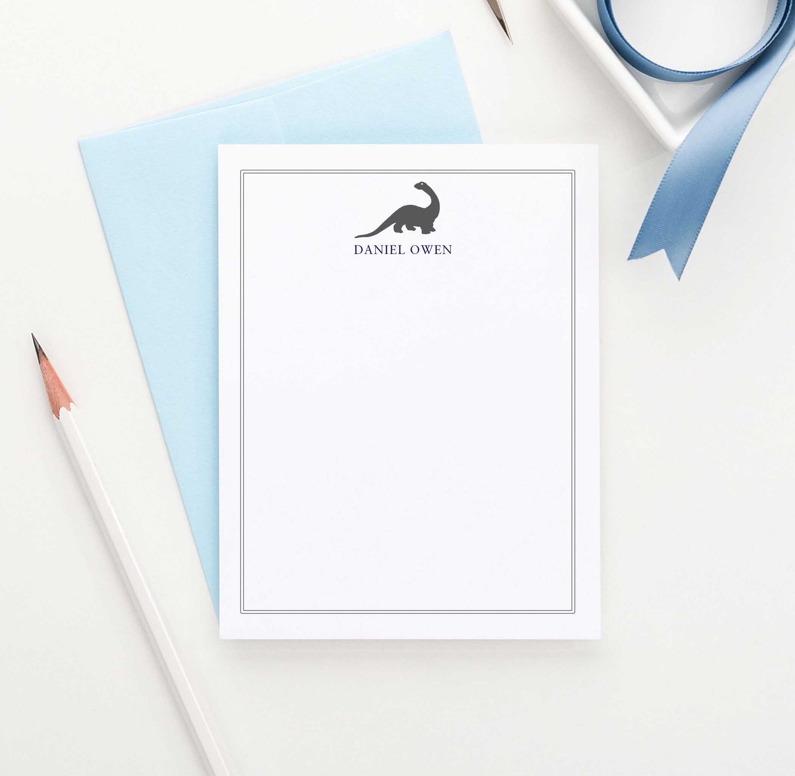 KS010 brontosaurus dinosaur stationery set personalized animal dino dinosaurs 1