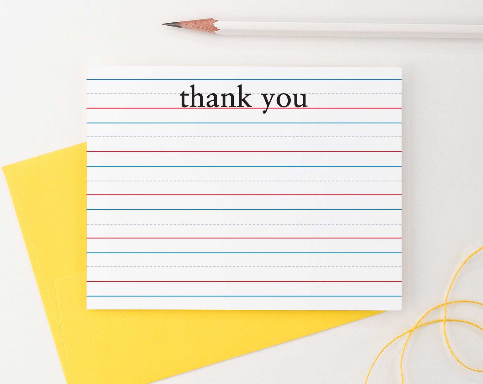 KS011 lined personal stationery for kids personalized notecards flat kinder lines stationary thank you