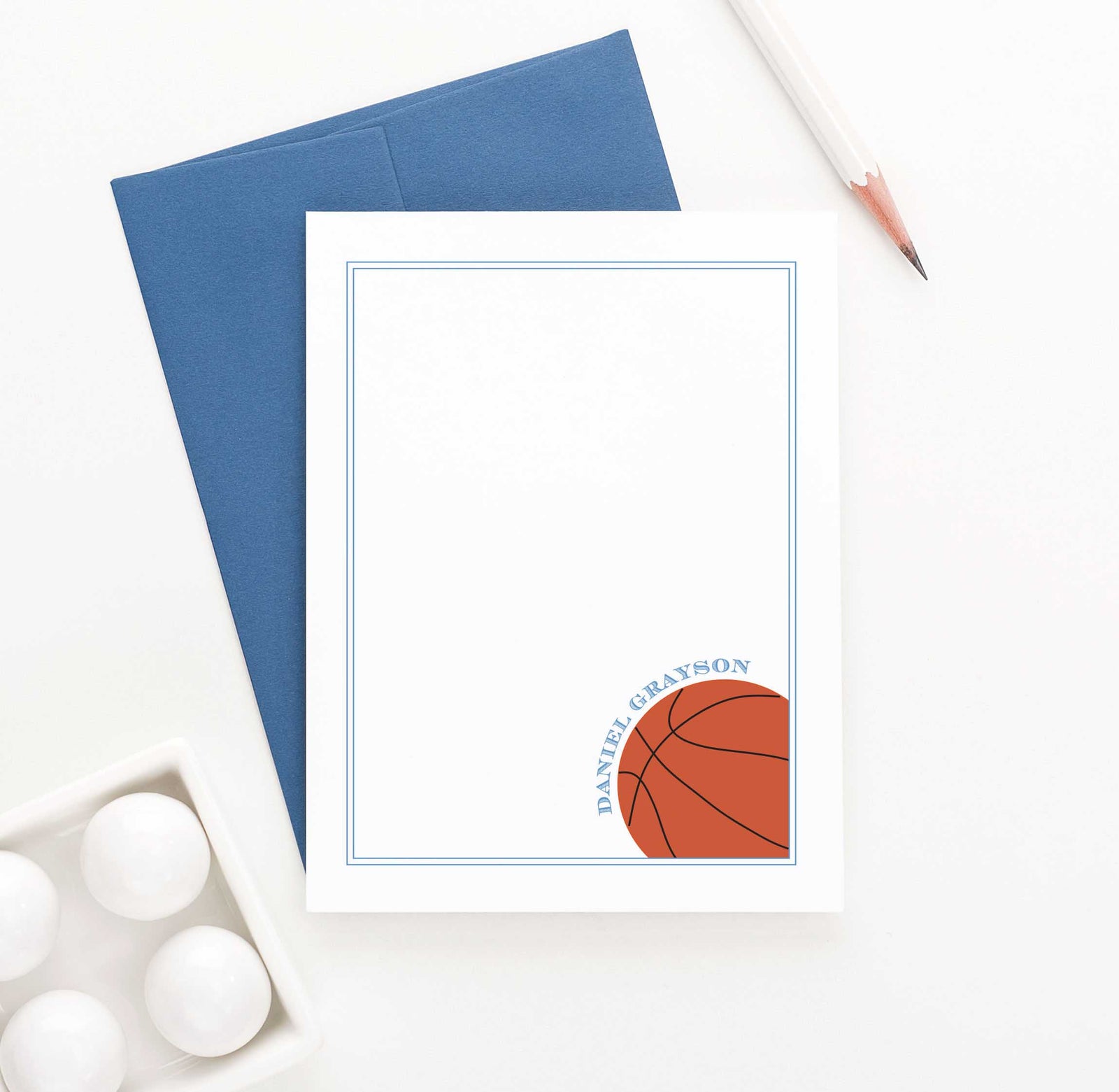 KS012 personalized basketball stationery for kids stationary sports sport sporty athletic 1