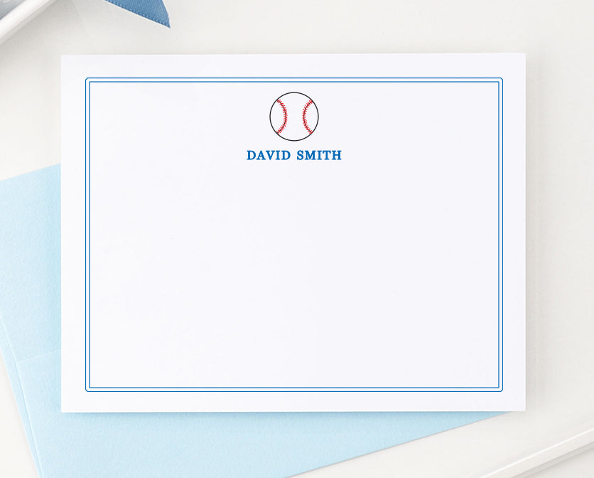 KS034personalized baseball stationery note cards for kids sports sportsporty athletic