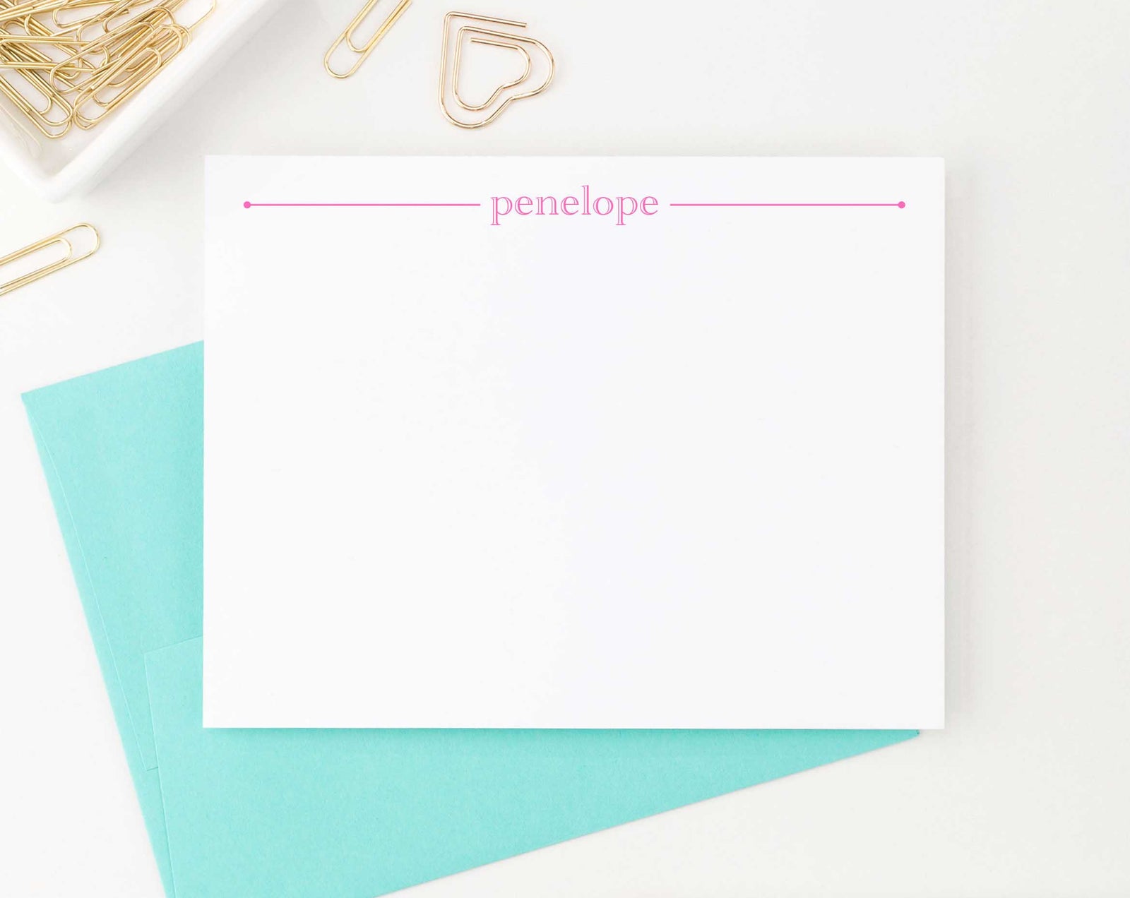 KS045 simple name and linekid stationery personalized flat notecard stationary kids