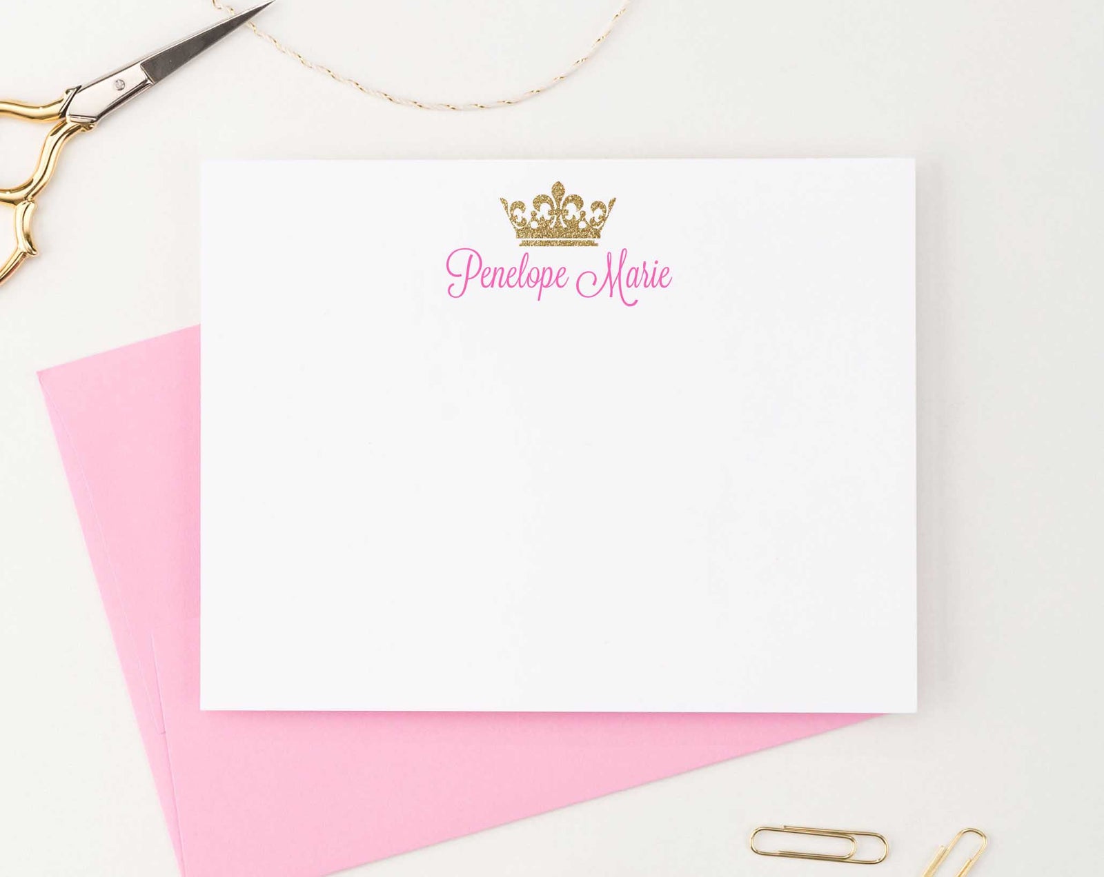 KS061 gold glitter princess crown stationary for girls kids royal tiara personalized elegant 2