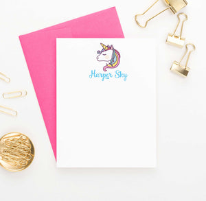KS064 personalized unicorn kid stationery set girls boys note cards unicorns fairtale animal 1