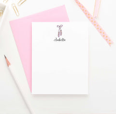 KS066 personalized ballerina shoes stationery set notecards vertical flat dance ballet 1