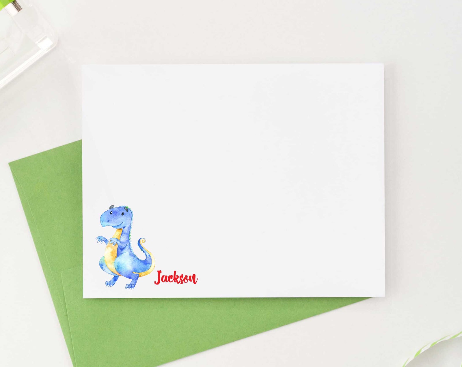 KS086 blue tyrannosaurus dinosaur stationery set personalized kids animal dino dinosaurs 1