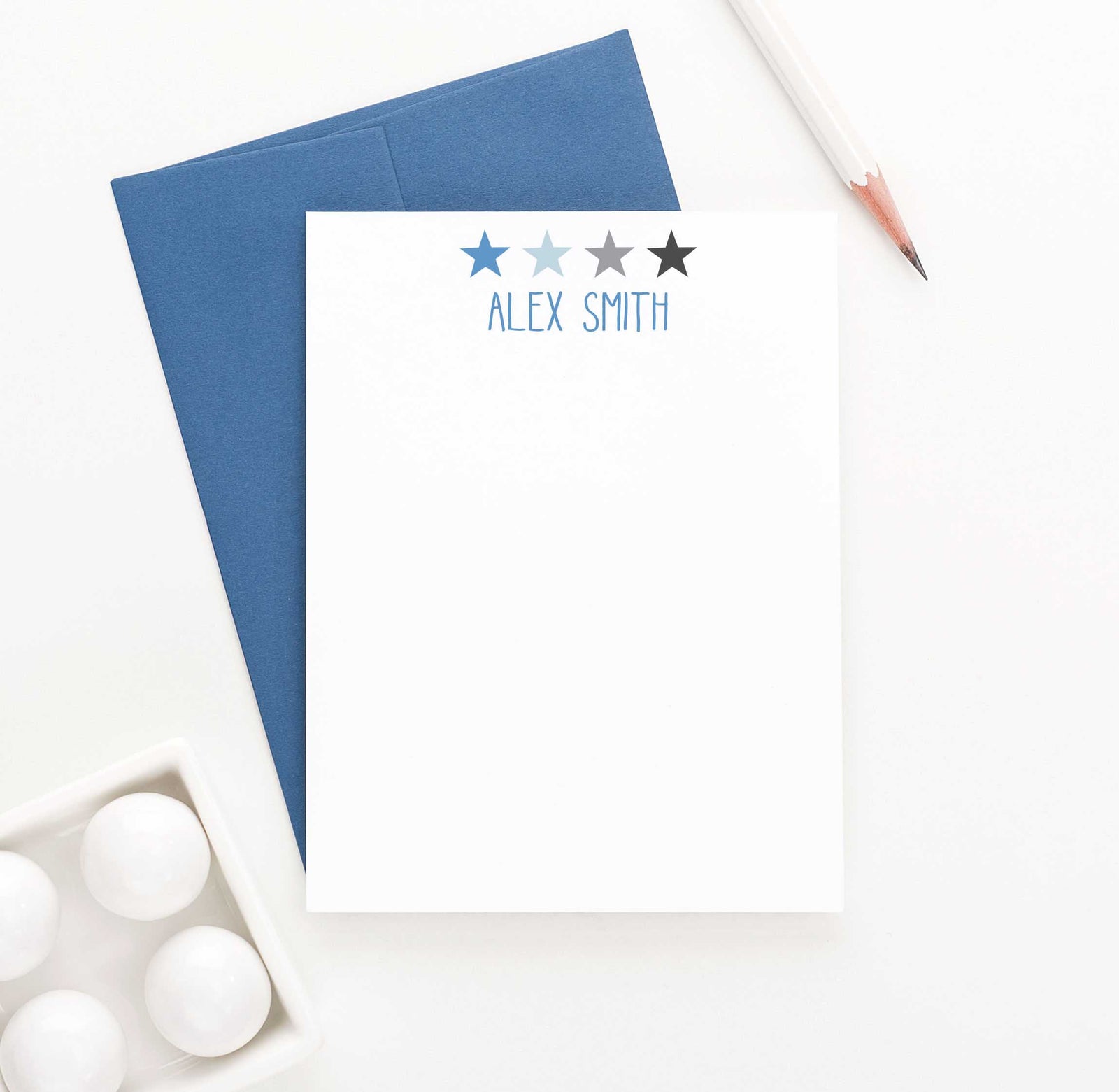 KS093A stars personal stationery set star boys girls kids block font simple cute stars 1