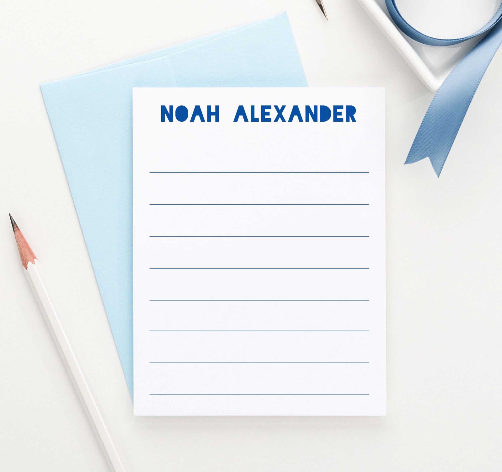 KS095 simple lined kid stationary personalized kids boys girlsflat note card lines line simple