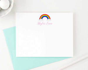 Personalized Rainbow Stationary Notecards for Kids